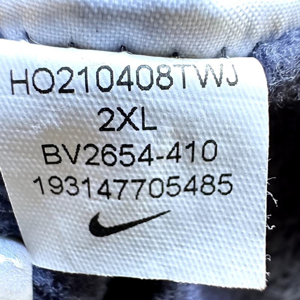 Nike NSW Club Fleece Hoodie Pullover Embroidered Adjustable Midnight Navy XXL - Picture 5 of 7